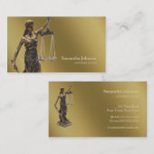 Carte De Visite Avocat de Themis | d'or (Devant / Derrière)