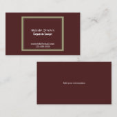 Carte De Visite Avocat d'entreprise professionnel classique (Devant / Derrière)