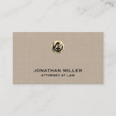 Carte De Visite Avocat d'impression en lin beige personnalisable (Devant)