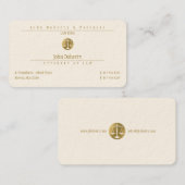 Carte De Visite Avocat d'or de la loi | Cabinet d'avocats moderne (Devant / Derrière)
