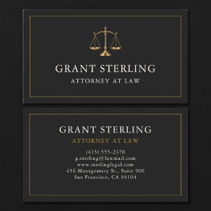 Carte De Visite Avocat Droit Black Gold Professionnel