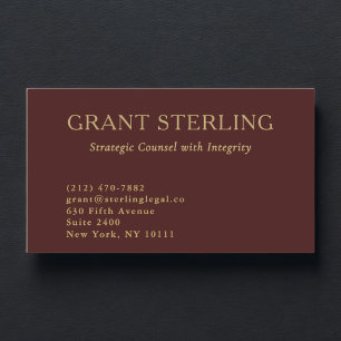 Carte De Visite Avocat Droit Légal Bourgogne Or