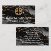Carte De Visite Avocat Droitier Agate Noire (Devant / Derrière)