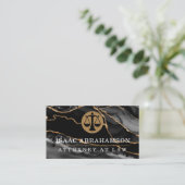 Carte De Visite Avocat Droitier Agate Noire (Debout devant)