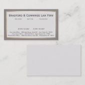 Carte De Visite Avocat du cabinet d'avocats Vintage (Devant / Derrière)