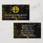 Carte De Visite Avocat du droit Marbre noir (Devant / Derrière)