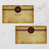Carte De Visite Avocat du monogramme | d'avocat (Devant / Derrière)