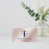 Carte De Visite Avocat du procureur d'or Rose bleu de la marine mo (Debout devant)