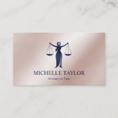 Carte De Visite Avocat du procureur d'or Rose bleu de la marine mo (Devant)