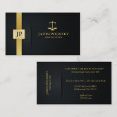 Carte De Visite Avocat élégant Black and Gold (Devant / Derrière)