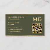 Carte De Visite Avocat élégant Cabinet d'avocats Armée verte (Dos)