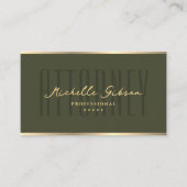 Carte De Visite Avocat élégant Cabinet d'avocats Armée verte (Devant)