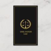 Carte De Visite Avocat élégant Classy Black & Gold (Devant)