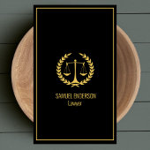 Carte De Visite Avocat élégant Classy Black & Gold