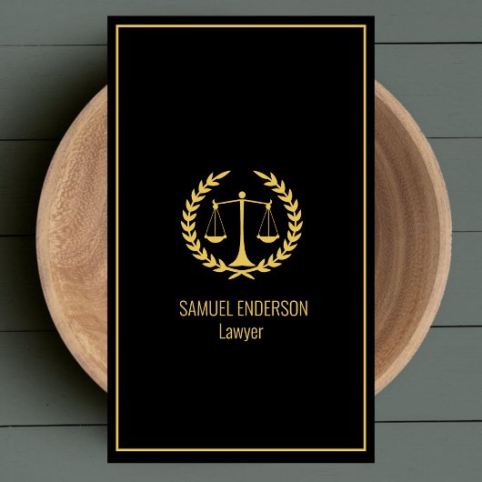 Carte De Visite Avocat élégant Classy Black & Gold