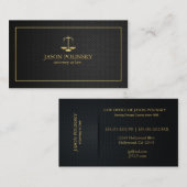 Carte De Visite Avocat élégant de noir et d'or (Devant / Derrière)