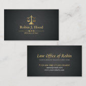Carte De Visite Avocat élégant de professionnel de Balance d'or de (Devant / Derrière)