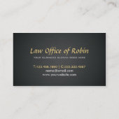 Carte De Visite Avocat élégant de professionnel de Balance d'or de (Dos)