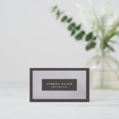 Carte De Visite Avocat élégant Grey Linen Professionnel (Debout devant)