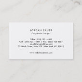 Carte De Visite Avocat élégant Grey Linen Professionnel (Dos)