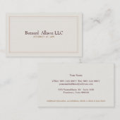 Carte De Visite Avocat élégant Ivory Professionnel Traditionnel (Devant / Derrière)