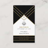 Carte De Visite Avocat élégant | Noir or (Dos)