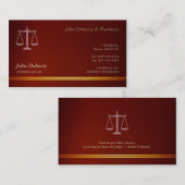 Carte De Visite Avocat Élégant | Rouge (Devant / Derrière)