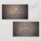 Carte De Visite Avocat en Cuir Classique à l'échelle Gold de Law (Devant / Derrière)