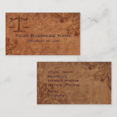 Carte De Visite Avocat en Cuir Embossé à la loi (Devant / Derrière)
