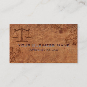 Carte De Visite Avocat en Cuir Embossé à la loi