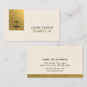 Carte De Visite Avocat En Droit Black Scale Gold Classic (Devant / Derrière)