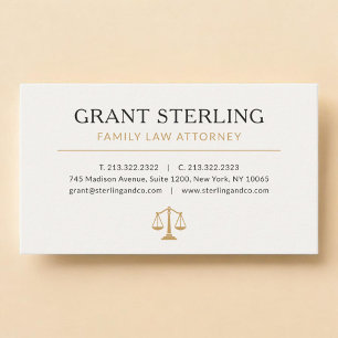 Carte De Visite Avocat en droit de la famille Beige or neutre
