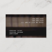 Carte De Visite Avocat en droit des blessures personnelles (Dos)