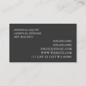Carte De Visite Avocat en droit des blessures personnelles (Dos)