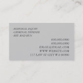 Carte De Visite Avocat en droit des blessures personnelles (Dos)