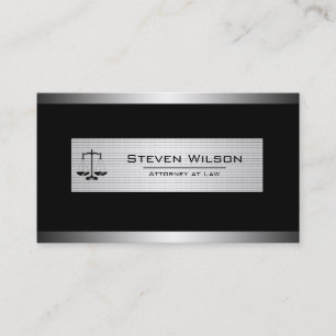 Carte De Visite Avocat en droit Noir et argent Échelle juridique