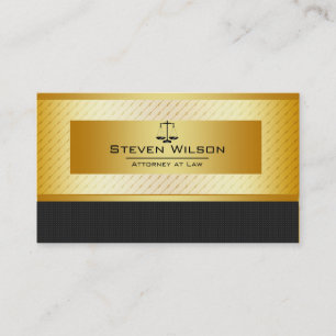 Carte De Visite Avocat en droit Noir et or Échelle juridique