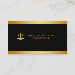 Carte De Visite Avocat en droit Noir et or Échelle juridique