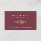 Carte De Visite Avocat en immigration Bilingue Anglais Espagnol (Devant)