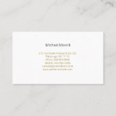 Carte De Visite Avocat Gold & Black on White (Dos)