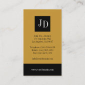 Carte De Visite Avocat Gold/Gold Bar (Dos)