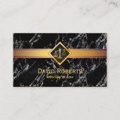 Carte De Visite Avocat Gold Justice Scale Attorney Modern Marble (Devant)
