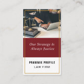 Carte De Visite Avocat Gold Justice Scale Avocat Law Red (Dos)