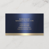 Carte De Visite Avocat Gold Justice Scale Logo Marine Blue Attorne (Dos)