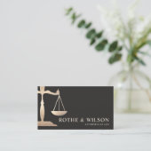 Carte De Visite Avocat Gold Scales de justice Dark Brown (Debout devant)