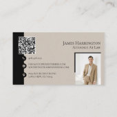 Carte De Visite Avocat Inscrit au Barreau Luxe Monogramme Code QR  (Dos)