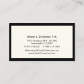 Carte De Visite Avocat juridique avocat noir échelle professionnel (Dos)