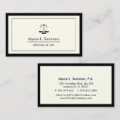 Carte De Visite Avocat juridique avocat noir échelle professionnel (Devant / Derrière)