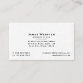 Carte De Visite Avocat juridique et professionnel classique Noir (Devant)