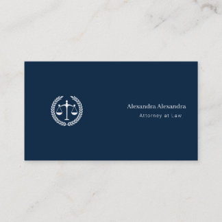 Carte De Visite Avocat juriste Minimaliste Élégant Bleu marine B